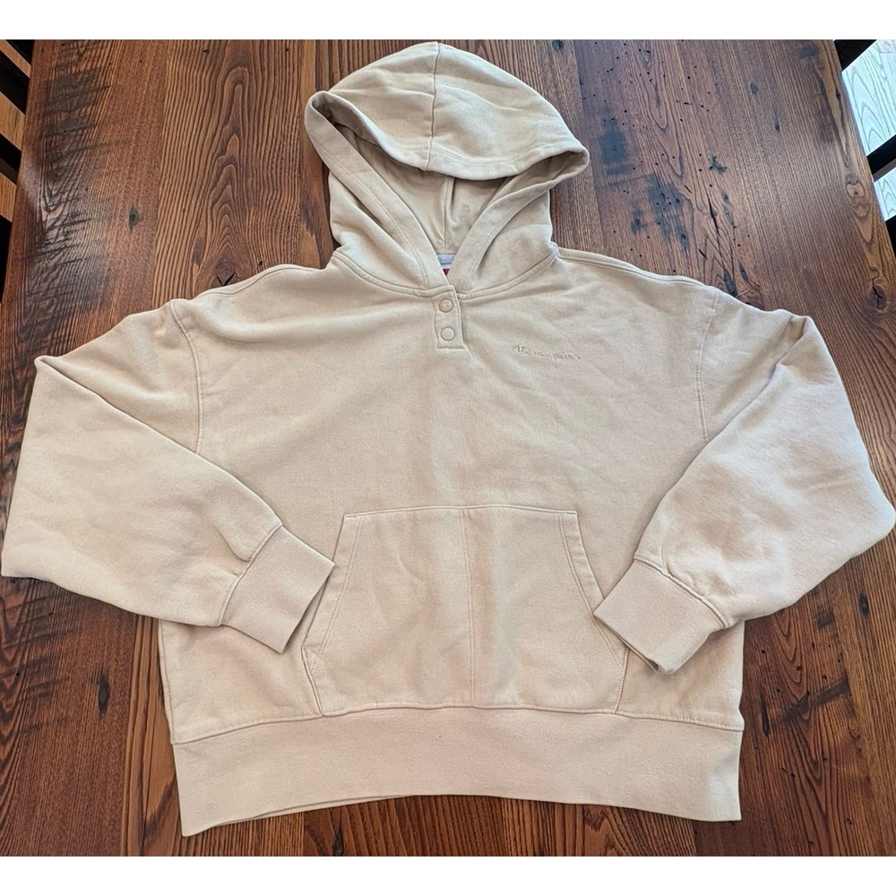 Champion Women's Vintage Wash Snap Pullover Fleece Hoodie Large NWT